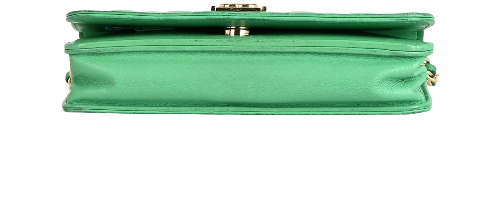 Boy Wallet On Chain, &pound;1,600, Handbags, Green, Lambskin Leather, Top view